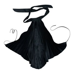 Styles Blacl Pleated Backless Halter Top Blouse - One Size